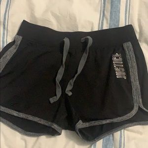 Girls Justice Active Shorts Size 10 Black & Grey
